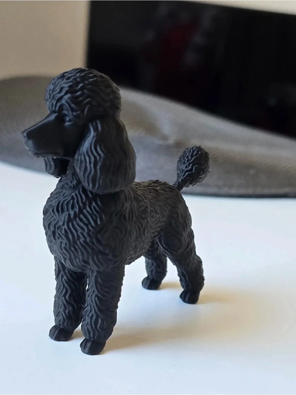 Classic Black Poodle Dog Figurine - Decorative Pet Accent